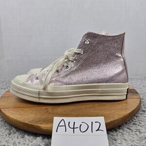 Converse Women 7 Chuck Taylor 70 Hi Metallic Rust Pink Leather Daily Y2K Sneaker